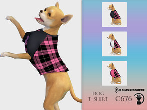 Sims 4 — Dog T-shirt C676 by turksimmer — 3 Swatches Compatible with HQ mod Works with all of skins Custom Thumbnail All