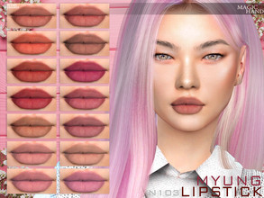 Sims 4 — Myung Lipstick N103 by MagicHand — Sweet matte lips in 16 colors - HQ compatible. Preview - CAS thumbnail