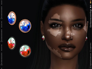 Sims 4 — Centaurea earrings by sugar_owl — Beautiful female acrylic clips with flowers inside. HQ compatible. 10