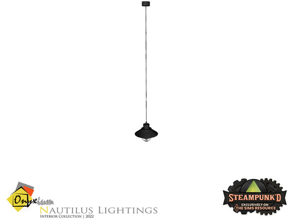 Sims 4 — Steampunked - Nautilus Ceiling Lamp With Twist Cable Medium by Onyxium — Onyxium@TSR Design Workshop Lighting