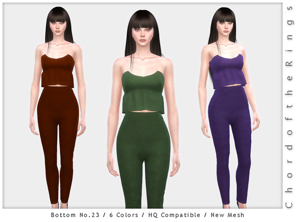 Sims 4 — ChordoftheRings Bottom No.23 by ChordoftheRings — ChordoftheRings Bottom No.23 - 6 Colors - New Mesh (All LODs)