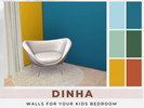 Sims 4 — Kids Walls for Boys N1 by dinha19832 — 6 Swatches for your Sims kids Bedroom. Please ckeck and blog and you will