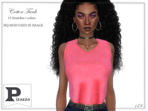 Sims 4 — Cotton Tank by pizazz — Cotton Tank for your female sims. Sims 4 games. the image above was taken in-game so