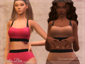 Sims 4 — Iselia Bra by Dissia — Ribbed bra with thick straps in black color :) Available in 47 swatches