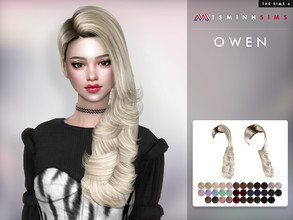 Sims 4 — Owen Hair by TsminhSims — New meshes - 35 colors - HQ texture - Custom shadow map, normal map - All LODs -