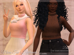 Sims 4 — Mara Top (Turtleneck) by Dissia — Cute ribbed short vest with turtleneck :) Available in 47 swatches