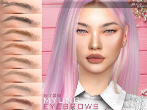 Sims 4 — Myung Eyebrows N125 by MagicHand — Natural eyebrows in 13 colors - HQ compatible. Preview - CAS thumbnail