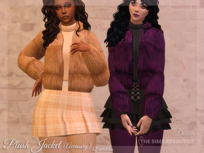 Sims 4 — Plush Jacket (Accessory) by Dissia — Warm comfortable ribbed open jacket as an accessory Available in 47