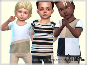 Sims 4 — Top Pajamas  by bukovka — T-shirt for boys Toddler. Installed standalone, suitable for the base game. 3 color