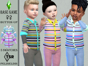 Sims 4 — Striped Shirt by Pelineldis — Some cute striped shirts for toddler boys and girls in five color variations.