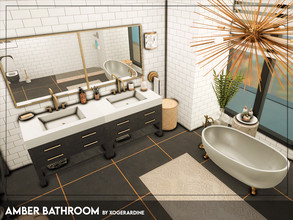 Sims 4 — Amber Bathroom (TSR only CC) by xogerardine — Fancy gold bathroom!