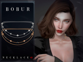 Sims 4 — Double chain pearl necklace by Bobur2 — Double chain pearl necklace 4 colors HQ compatible I hope you like it