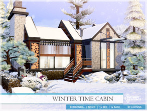 Sims 4 — Winter Time Cabin /No CC/ by Lhonna — Warm, mountain cabin perfect for winter. For single Sim or a couple. NO