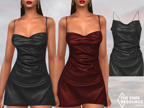 Sims 4 — Mini Leather Party Dresses by saliwa — Mini Leather Party Dresses