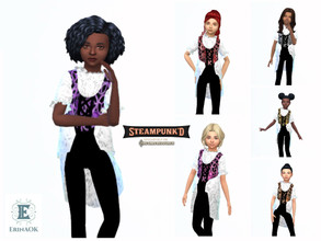 Sims 4 — Steampunked Girl's Outfit by ErinAOK — Girl's Steampunked Outfit 6 Swatches