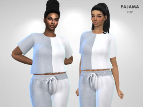 Sims 4 — Pajama Top by Puresim — Pajama crop top for female sims.