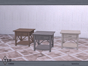 Sims 4 — Emma. End Table by soloriya — Wooden end table. Part of Emma set. 3 color variations. Category: Surfaces - End