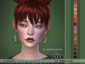 Sims 4 — Blush Regina by soloriya — Blush for cheeks and ears in 16 colors. All genders, ages from teen to elder. HQ
