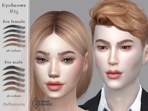 Sims 4 — Eyebrows N25 by coffeemoon — 18 (female), 16 (male) colors suitable for female age: toddler, child, teen, young,