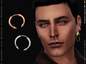 Sims 4 — Gargoyle septum by sugar_owl — Septum piercing ring with spikes for male and female sims.