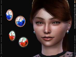 Sims 4 — Centaurea earrings for kids by sugar_owl — Beautiful acrylic clips with flowers inside for children. HQ