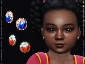 Sims 4 — Centaurea earrings for toddlers by sugar_owl — Beautiful acrylic clips with flowers inside for toddlers. HQ