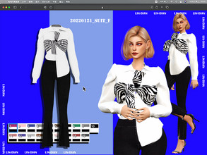 Sims 4 — shirt and flared trousers by LIN_DIAN — - New Mesh - ALL Lods. - 19 Colors. - Specular Normal Map