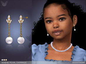 Sims 4 — Viviene Pearl Earrings For Kids by feyona — Viviene Pearl Earrings For Kids come in 3 colors: yellow, white and