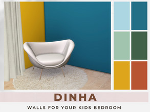 Sims 4 — Kids Walls for Boys N1 by dinha19832 — 6 Swatches for your Sims kids Bedroom. Please ckeck and blog and you will