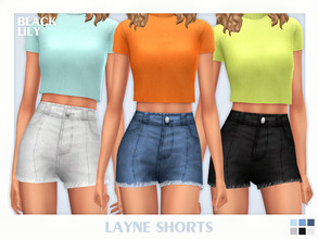 Sims 4 — Layne Shorts by Black_Lily — YA/A/Teen 6 Swatches New item