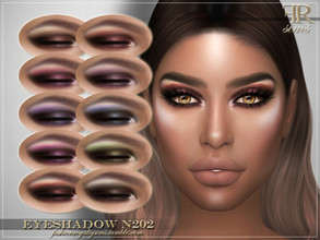 Sims 4 — Eyeshadow N202 by FashionRoyaltySims — Standalone Custom thumbnail 10 color options HQ texture Compatible with