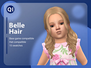 Sims 4 — Belle Hair by qicc — A long wavy half-up, half-down hairstyle. - Maxis Match - Base game compatible - Hat