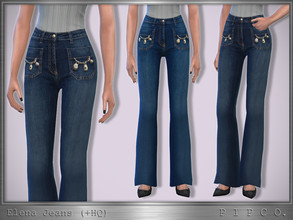 Sims 4 — Elena Jeans (Bootcut). by Pipco — Trendy bootcut jeans in 3 colors. Base Game Compatible New Mesh All Lods HQ