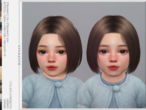 Sims 4 — Garden Hair for Toddler by magpiesan — Bob haircut in 40 colors for Toddler. HQ compatible and hat chops