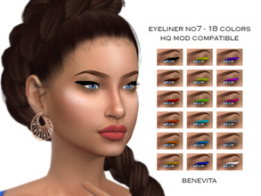 Sims 4 — Eyeliner No7 [HQ] by Benevita — Eyeliner No7 HQ Mod Compatible 18 Colors I hope you like!