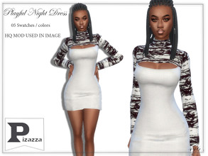 Sims 4 — Playful Night Dress by pizazz — Playful Night Dress for your sims 4 games. the image above was taken in-game so
