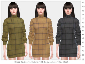 Sims 4 — ChordoftheRings Dress No.66 by ChordoftheRings — ChordoftheRings Dress No.66 - 6 Colors - New Mesh (All LODs) -