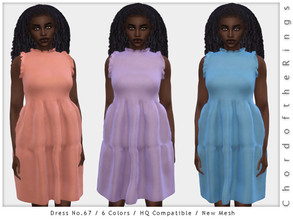 Sims 4 — ChordoftheRings Dress No.67 by ChordoftheRings — ChordoftheRings Dress No.67 - 6 Colors - New Mesh (All LODs) -