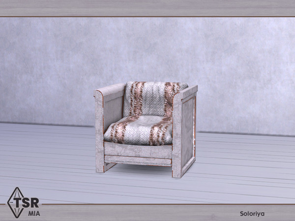 Sims 4 — Mia. Armchair by soloriya — Old armchair. Part of Mia set. 1 color variation. Category: Comfort - Chair Living.