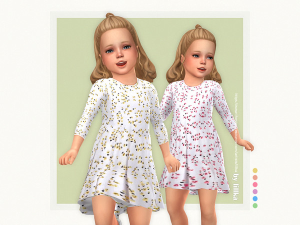 Sims 4 — Nichole Dress by lillka — 6 swatches Base game compatible Custom thumbnail