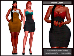 Sims 4 — Mayre Dress by couquett — simple dress for your sims this dress have normal and specular map done avaible from