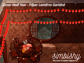 Sims 4 — Lunar New Year - Paper Lantern Garland by simbishy — This is the 'Paper Lantern Garland' to decorate your walls