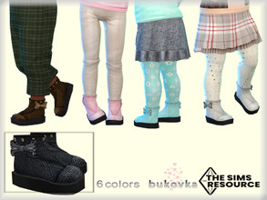 Sims 4 — Boot with Bow  by bukovka — Boots for girls toddler. Installed independently. The new mesh is mine, included.