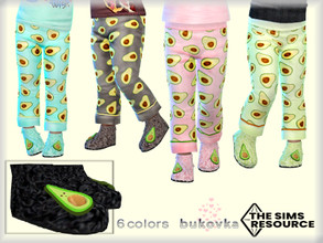 Sims 4 — Avocado Shoes  by bukovka — Slippers with a decorative element - avocado. Designed for toddlers of both sexes.