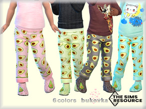 Sims 4 — Avocado Pants  by bukovka — Pants with avocado texture. Designed for toddlers of both sexes. Installed