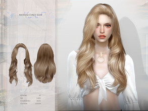 Sims 4 — WINGS-ER0206-Medium curly hair by wingssims — Colors:15 All lods Compatible hats Support custom editing hair