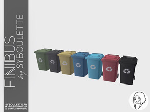 Sims 4 — Finibus - Waste bin by Syboubou — This is an outdoor wastbin fully functional with 7 color swatches.