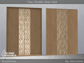Sims 4 — Tian Double Door 2x3 by Mincsims — Basegame Compatible 8 swatches