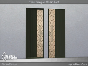 Sims 4 — Minc Tian Single Door 1x3 by Mincsims — Basegame Compatible 8 swatches