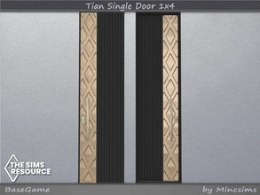 Sims 4 — Minc Tian Single Door 1x4 by Mincsims — Basegame Compatible 8 swatches
